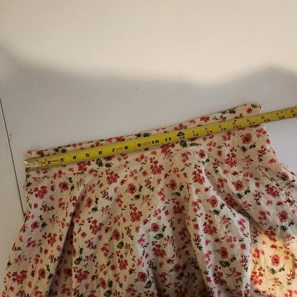 Alythea A-Line Linen Pink Floral Swing Skirt Size 1X Femme Cottagecore Romantic - Picture 8 of 9